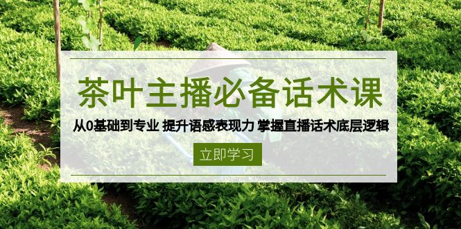 茶叶 主播必备话术课 从0基础到专业 提升语感表现力 掌握直播话术底层逻辑-chywc