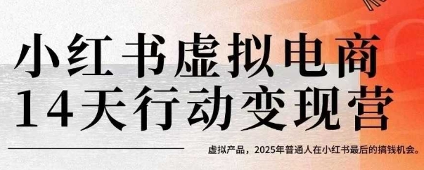 小红书虚拟电商14天变现训练营，虚拟产品，2025年普通人在小红书最后的搞钱机会(更新)-chywc