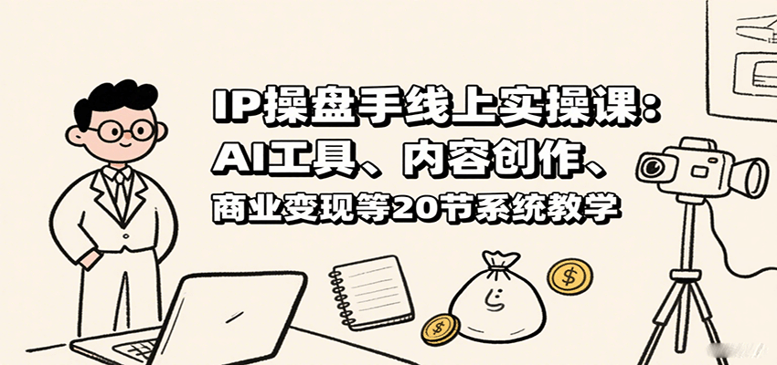 IP操盘手线上实操课：AI工具、内容创作、商业变现等20节系统教学-chywc