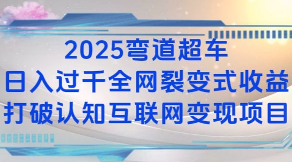 2025弯道超车日入过K全网裂变式收益打破认知互联网变现项目【揭秘】-chywc