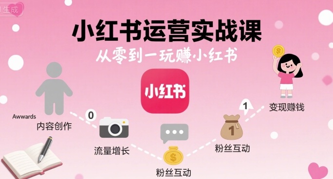 小红书运营实战课，从零到一玩賺小红书-chywc