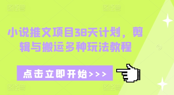 小说推文项目38天计划，剪辑与搬运多种玩法教程-chywc