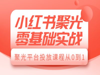 小红书聚光零基础实战，聚光平台投放课程从0到1-chywc