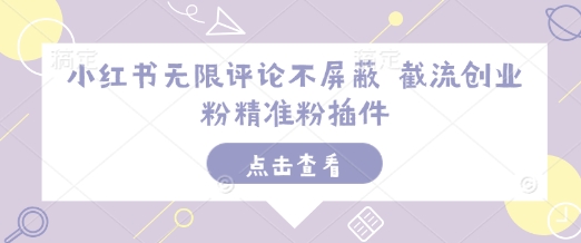 小红书无限评论不屏蔽 截流创业粉精准粉插件-chywc