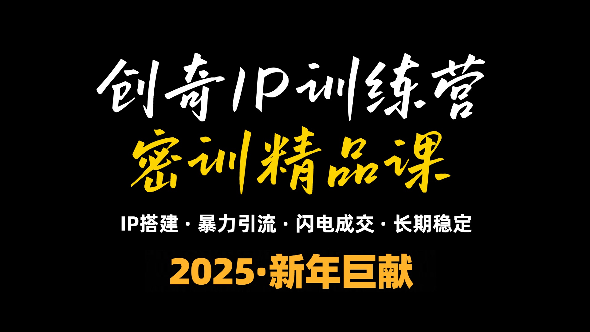 2025年“知识付费IP训练营”小白避坑年赚百万，暴力引流，闪电成交-chywc