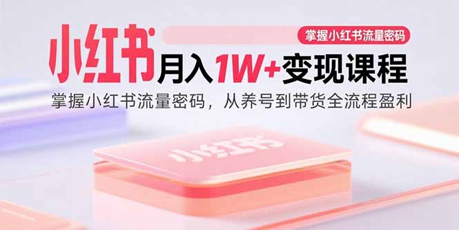 小红书月入1W+变现课程：掌握小红书流量密码，从养号到带货全流程盈利-chywc