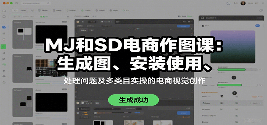 MJ和SD电商作图课：生成图、安装使用、处理问题及多类目实操的电商视觉创作-chywc