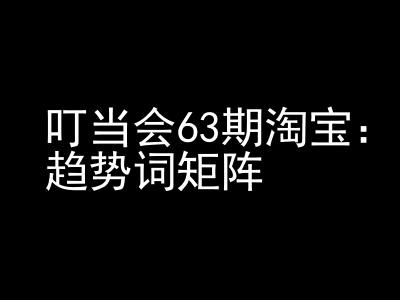 《淘宝天猫打爆班》原创高阶技术第63期，趋势词矩阵技术和玩法-chywc