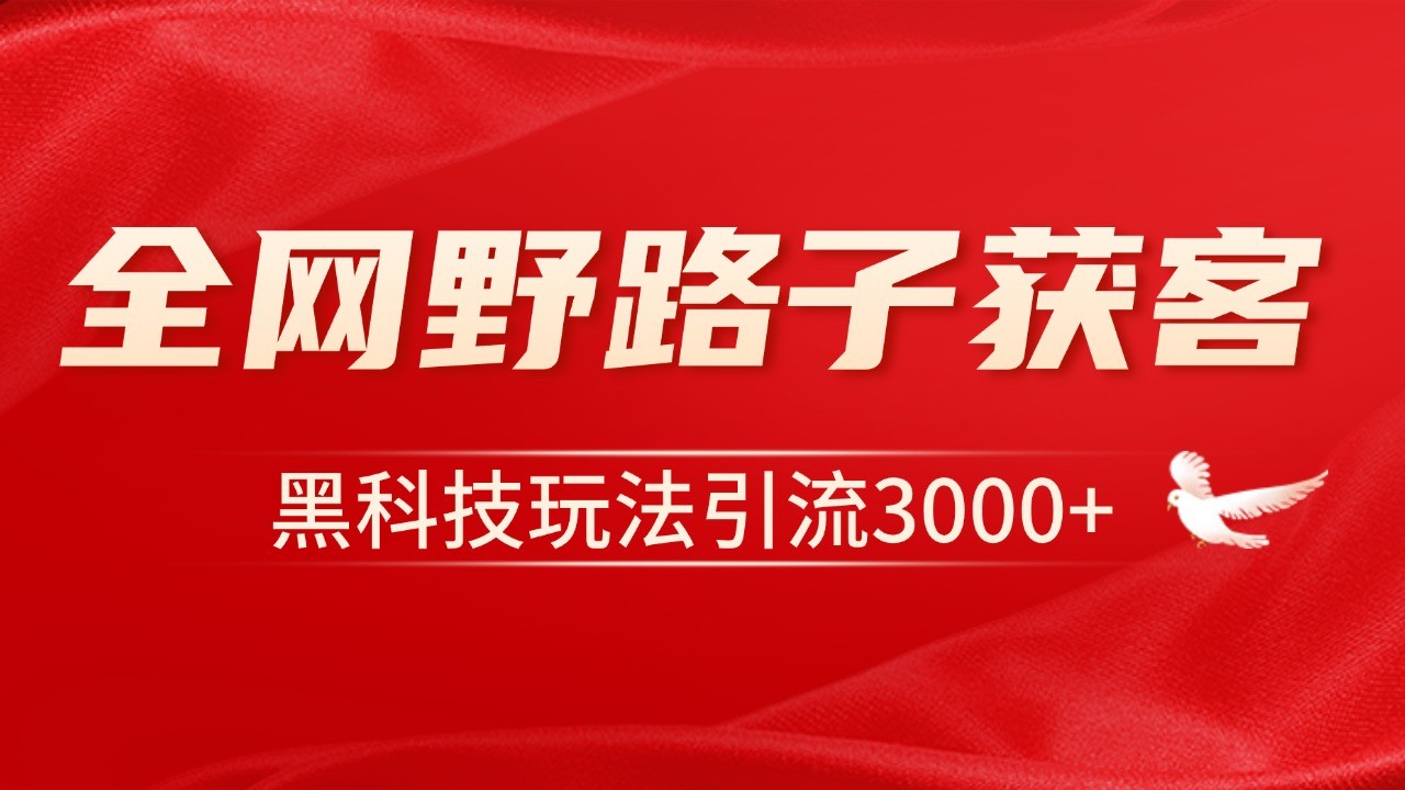 电商引流获客野路子全平台暴力截流获客日引500+-chywc