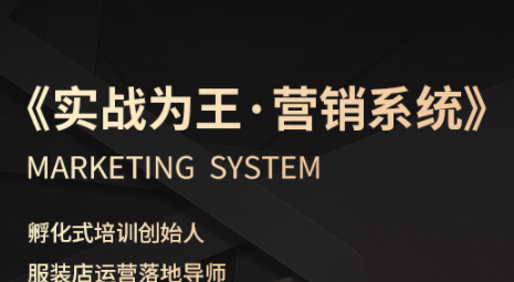 老杨·服装老板必修课《实战为王-营销系统》实现业绩被动式增长-chywc