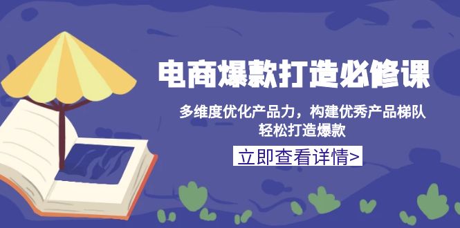 电商爆款打造必修课：多维度优化产品力，构建优秀产品梯队，轻松打造爆款-chywc