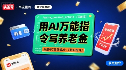 用AI万能指令写养老金，头条号7天狂撸2k【附AI指令】-chywc