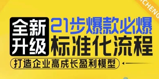 21步爆款必爆标准化流程，全新升级，打造企业高成长盈利模型-chywc