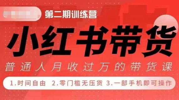 小Red书带货42天训练营 2.0版，宝妈+自由职+上班族+大学生，提高副业收入的大红利项目-chywc