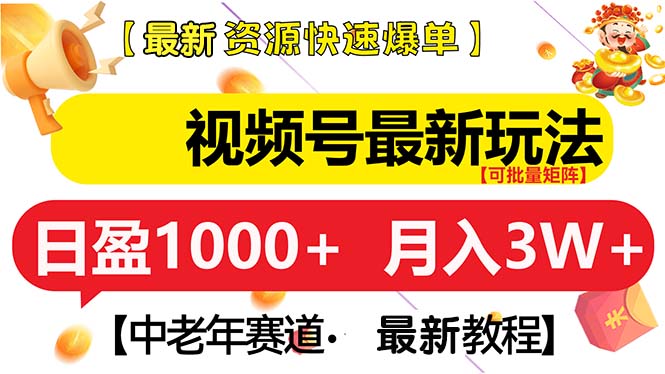 视频号最新玩法 中老年赛道 月入3W+-chywc