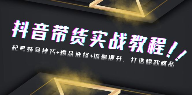 抖音带货实战教程：起号转号技巧+爆品选择+流量提升，打造爆款商品-chywc