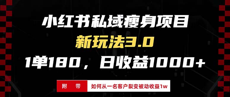 小红书瘦身项目3.0模式，新手小白日赚收益1000+(附从一名客户裂变收益…-chywc