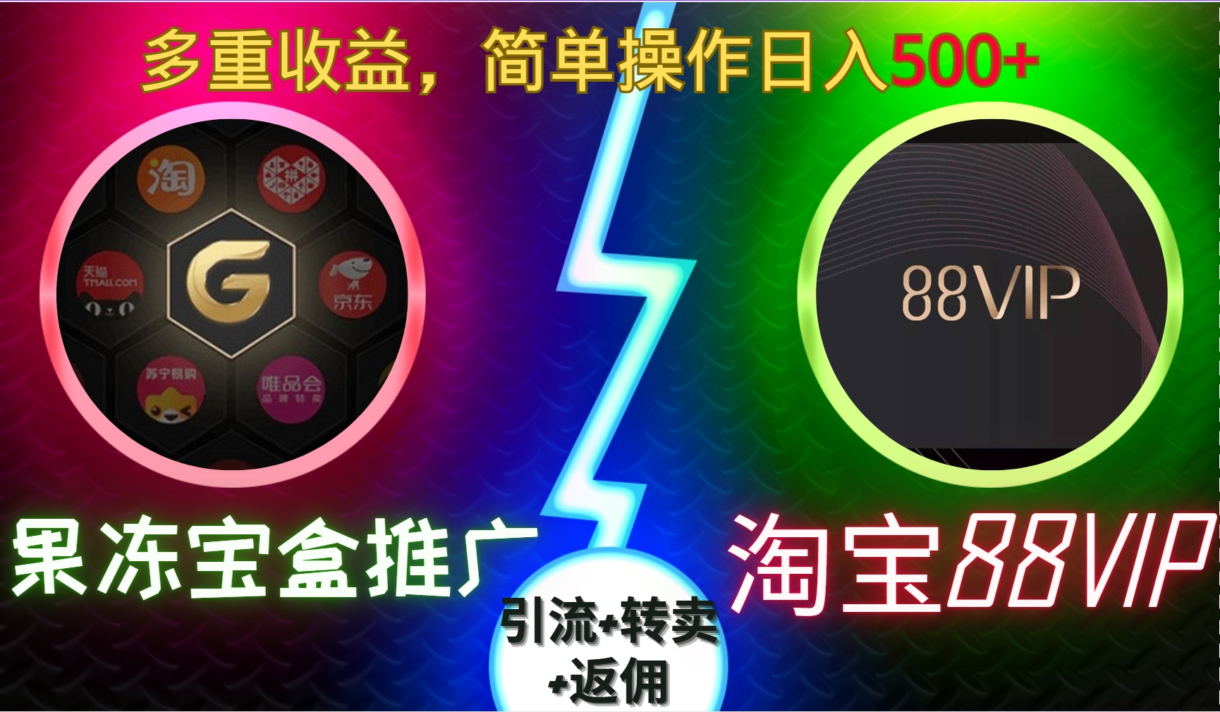 果冻宝盒推广88VIP，引流+转卖+返佣，多重收益，简单操作日入5张【揭秘】-chywc