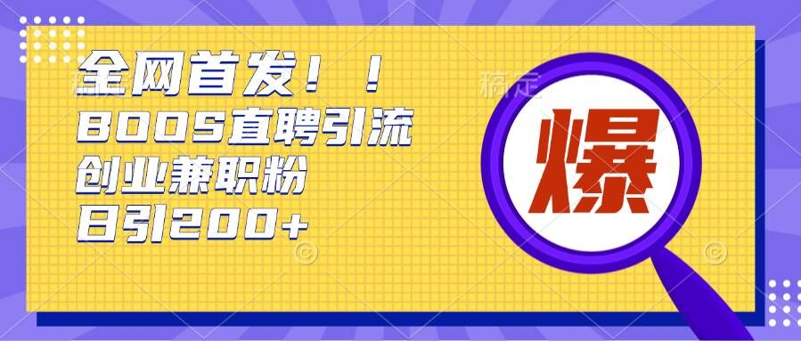 通过Boss直聘，每天轻松钓到200+多条创业大鱼的秘籍【揭秘】-chywc