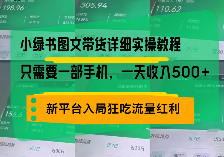 小绿书图文带货详细实操教程，只需要一部手机，一天收入500+，轻松变现-chywc