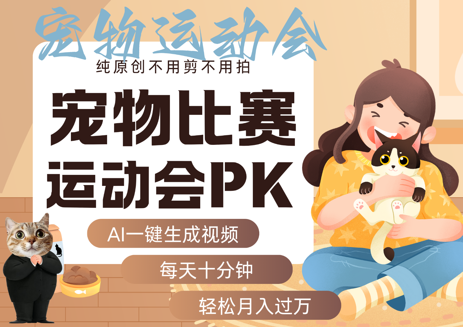AI萌宠运动员跳水 射击 篮球 足球比赛 每天十分钟 附详细提示词文案库 代替做…-chywc