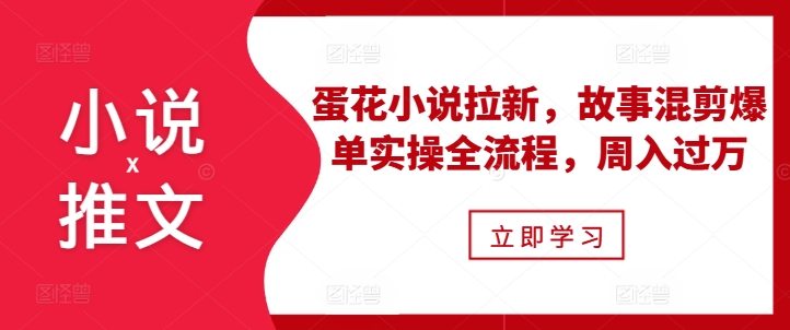 小说推文之蛋花小说拉新，故事混剪爆单实操全流程，周入过万-chywc