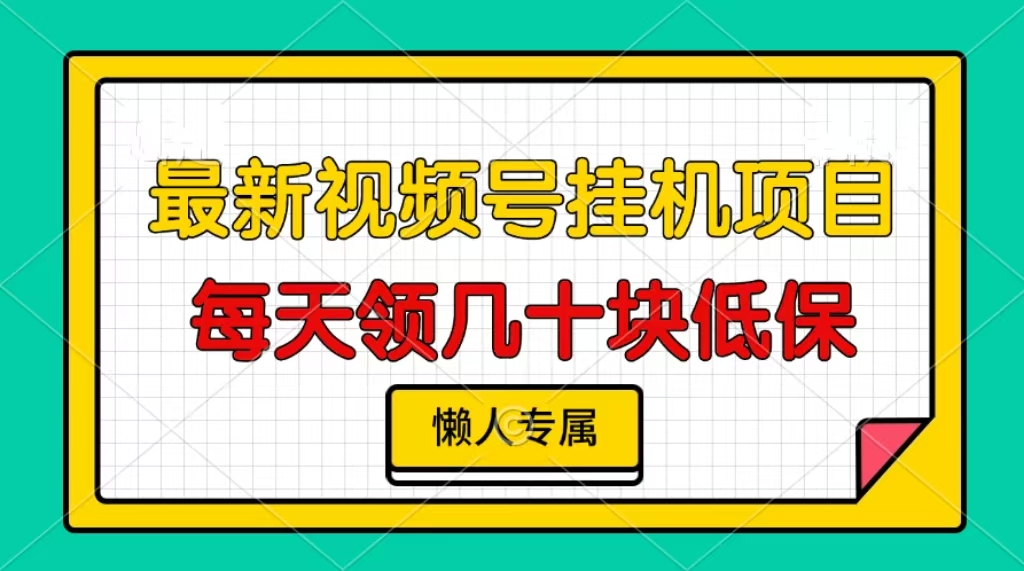 视频号挂机项目，每天几十块低保，懒人专属-chywc