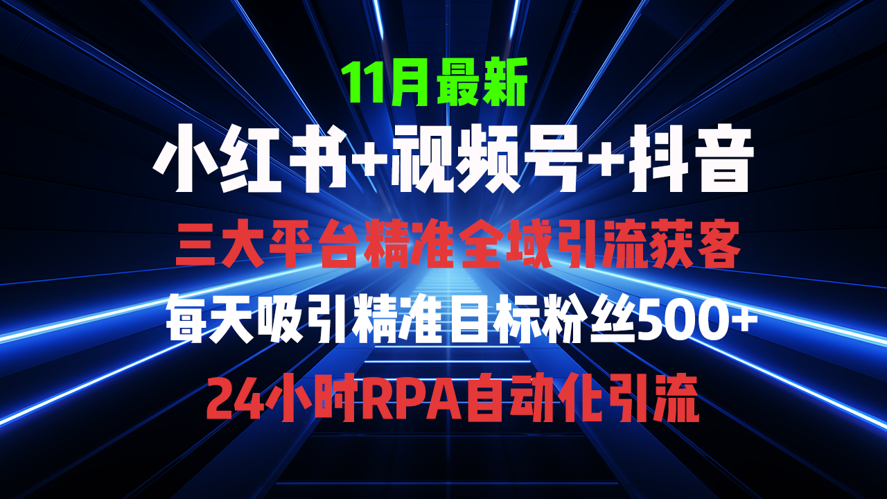 全域多平台引流私域打法，小红书，视频号，抖音全自动获客，截流自…-chywc