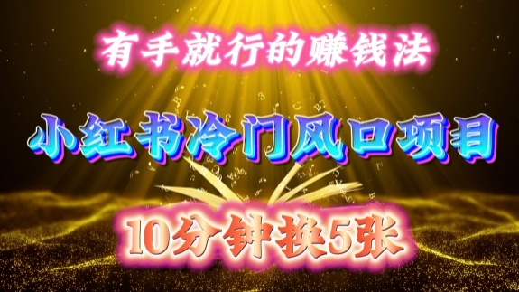 每天 10 分钟，小红书冷门风口项目开启，有手就行的搬运赚钱法，小白日入500 +【揭秘】-chywc