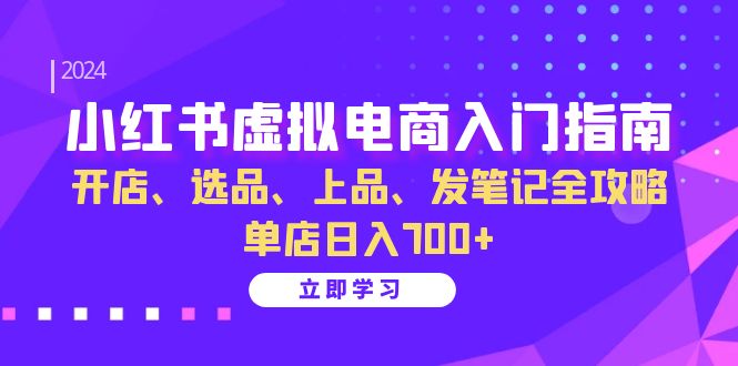 小红书虚拟电商入门指南：开店、选品、上品、发笔记全攻略 单店日入700+-chywc