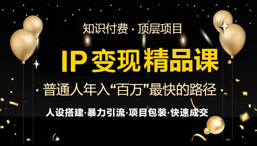 IP变现最新精品课程，知识付费全流程+最强引流术+小白避坑指南-chywc