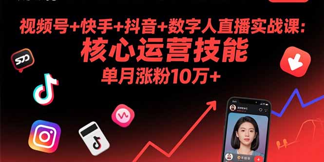 视频号+快手+抖音+数字人直播实战课(9月-chywc