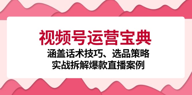 视频号运营宝典：涵盖话术技巧、选品策略、实战拆解爆款直播案例-chywc