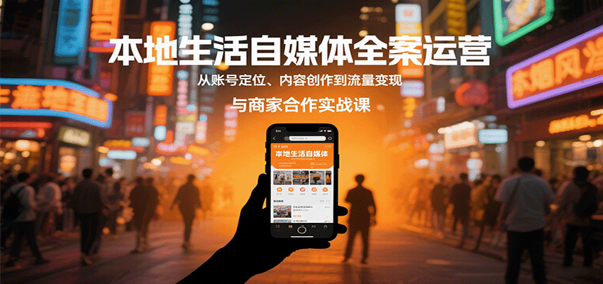 本地生活自媒体全案运营，从账号定位、内容创作到流量变现与商家合作实战课-chywc