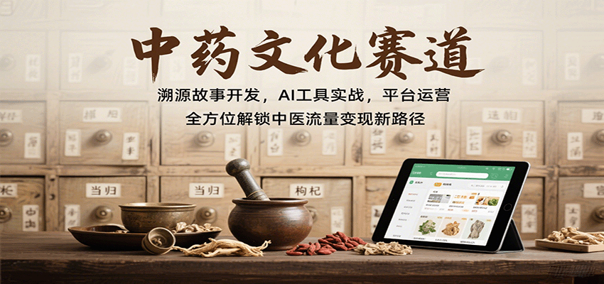 中药文化赛道：溯源故事开发，AI工具实战，平台运营，全方位解锁中医流量变现新路径-chywc