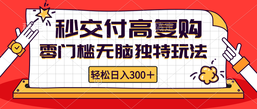 零门槛无脑独特玩法 轻松日入300+秒交付高复购   矩阵无上限-chywc