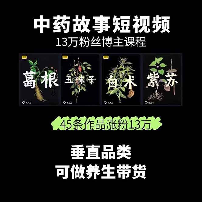 图片[2]-中药文化赛道：溯源故事开发，AI工具实战，平台运营，全方位解锁中医流量变现新路径-chywc