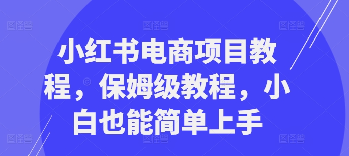 小红书电商项目教程，保姆级教程，小白也能简单上手-chywc