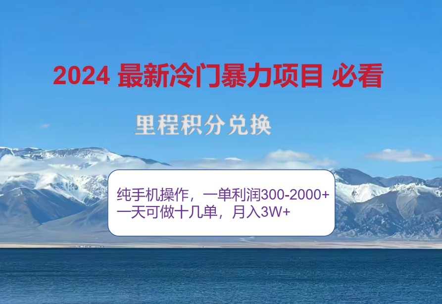2024惊爆冷门暴利，里程积分最新玩法，高爆发期，一单300+—2000+-chywc