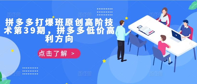 拼多多打爆班原创高阶技术第39期，拼多多低价高利方向-chywc