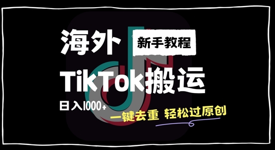 2024最新海外TikTok搬运玩法，一键去重轻松过原创，新手无经验也能日入1k【揭秘】-chywc