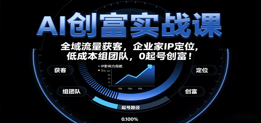 AI创富实战课：企业家IP定位，全域流量获客，低成本组团队，0起号创富！-chywc