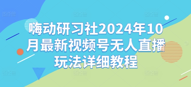 嗨动研习社2024年10月最新视频号无人直播玩法详细教程-chywc