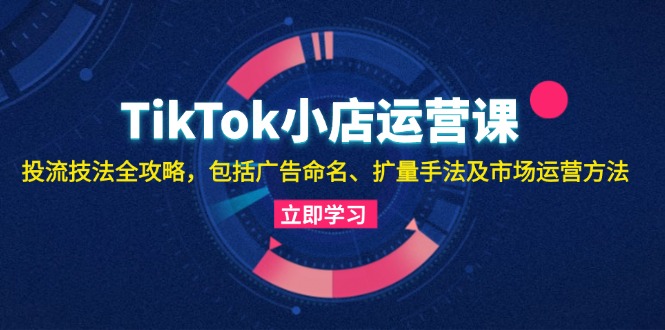 TikTok小店运营课：投流技法全攻略，包括广告命名 扩量手法及市场运营方法-chywc
