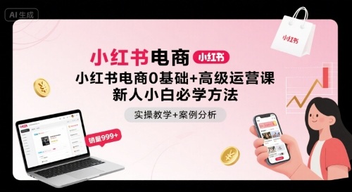 小红书电商0基础+高级运营课，新人小白必学方法，实操教学+案例分析-chywc