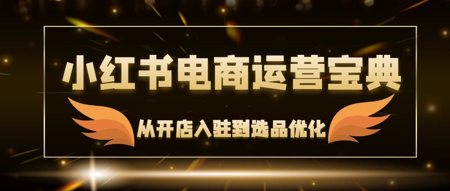 小红书电商运营宝典：从开店入驻到选品优化，一站式解决你的电商难题-chywc