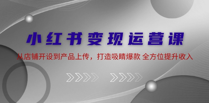 小红书变现运营课：从店铺开设到产品上传，打造吸睛爆款 全方位提升收入-chywc