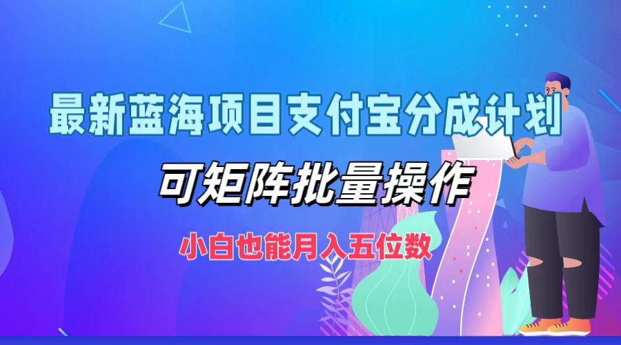 最新蓝海项目支付宝分成计划，可矩阵批量操作，小白也能月入五位数-chywc