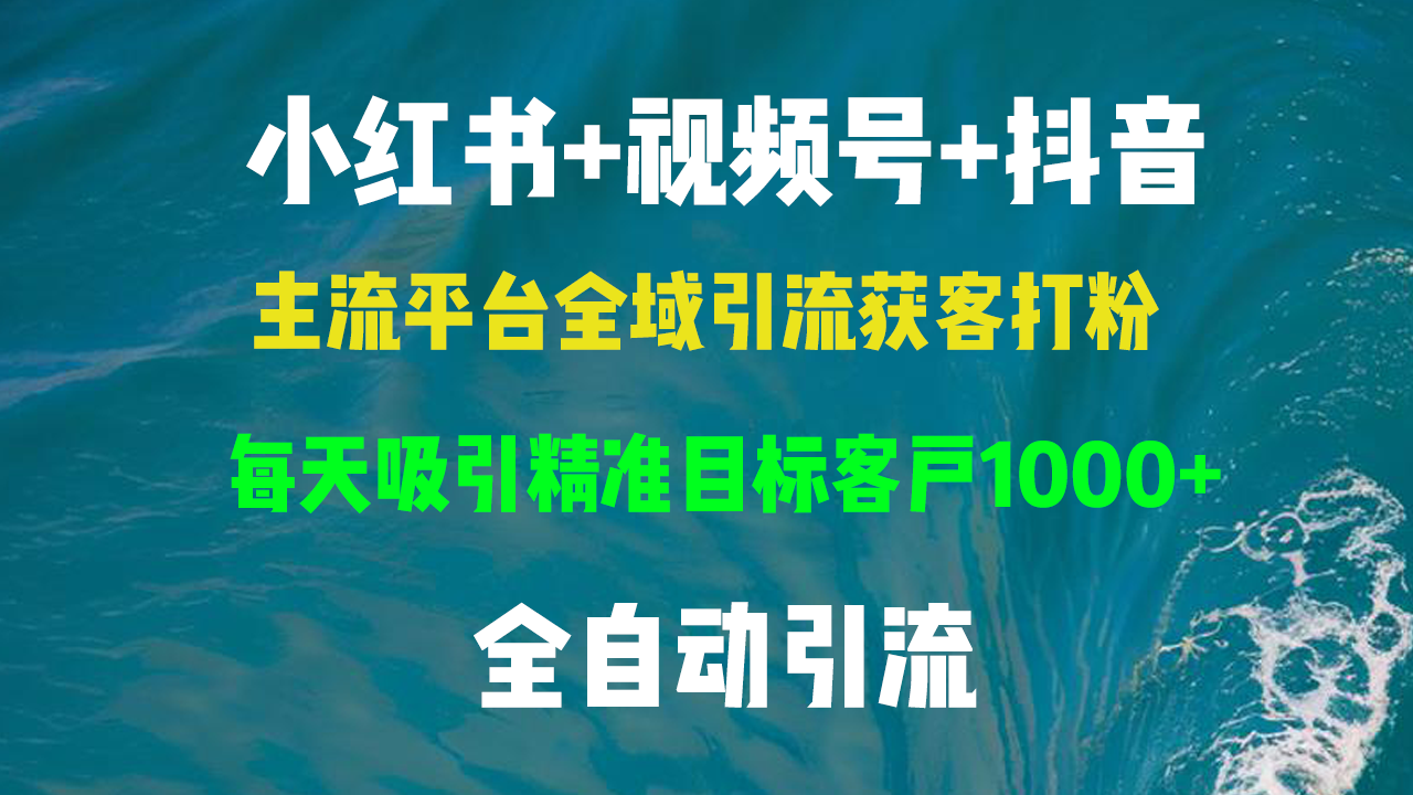 小红书，视频号，抖音主流平台全域引流获客打粉，每天吸引精准目标客户…-chywc