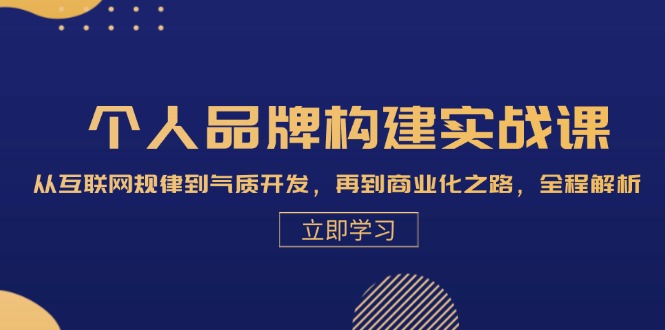 个人品牌构建实战课：从互联网规律到气质开发，再到商业化之路，全程解析-chywc